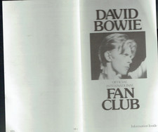 DAVID BOWIE FAN CLUB FLYER 1977