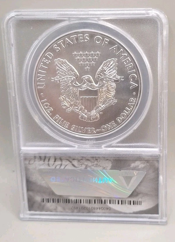 2015 (P) AMERICAN 1OZ SILVER EAGLE $1 ANACS MS69 KEY APENAS 75.640 BATIDO EM PA - Imagem 2 de 4