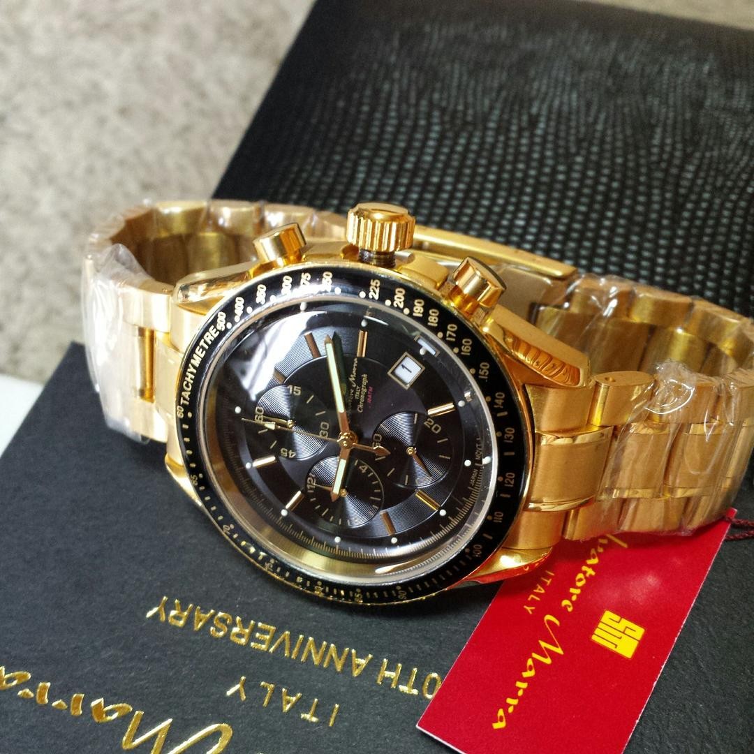 Gold IP coating Multifunction chronograph 100M wa… - image 3