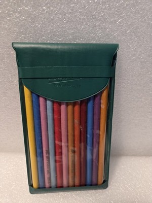 12 Vintage Buffalo Artist Colored Pencils Original Vinyl Case Germany