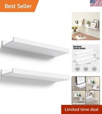 Floating Shelves Wall Mounted Set of 2, Modern White Shelves for Bedroom, Nur...
