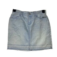 NEW Children s Place Girls Denim Jean Skirt 6X / 7 Light Wash Blue Raw Hem NWT