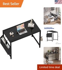 Lightweight 32 Inch Computer Desk with Sturdy Metal Frame  Convenience Hook