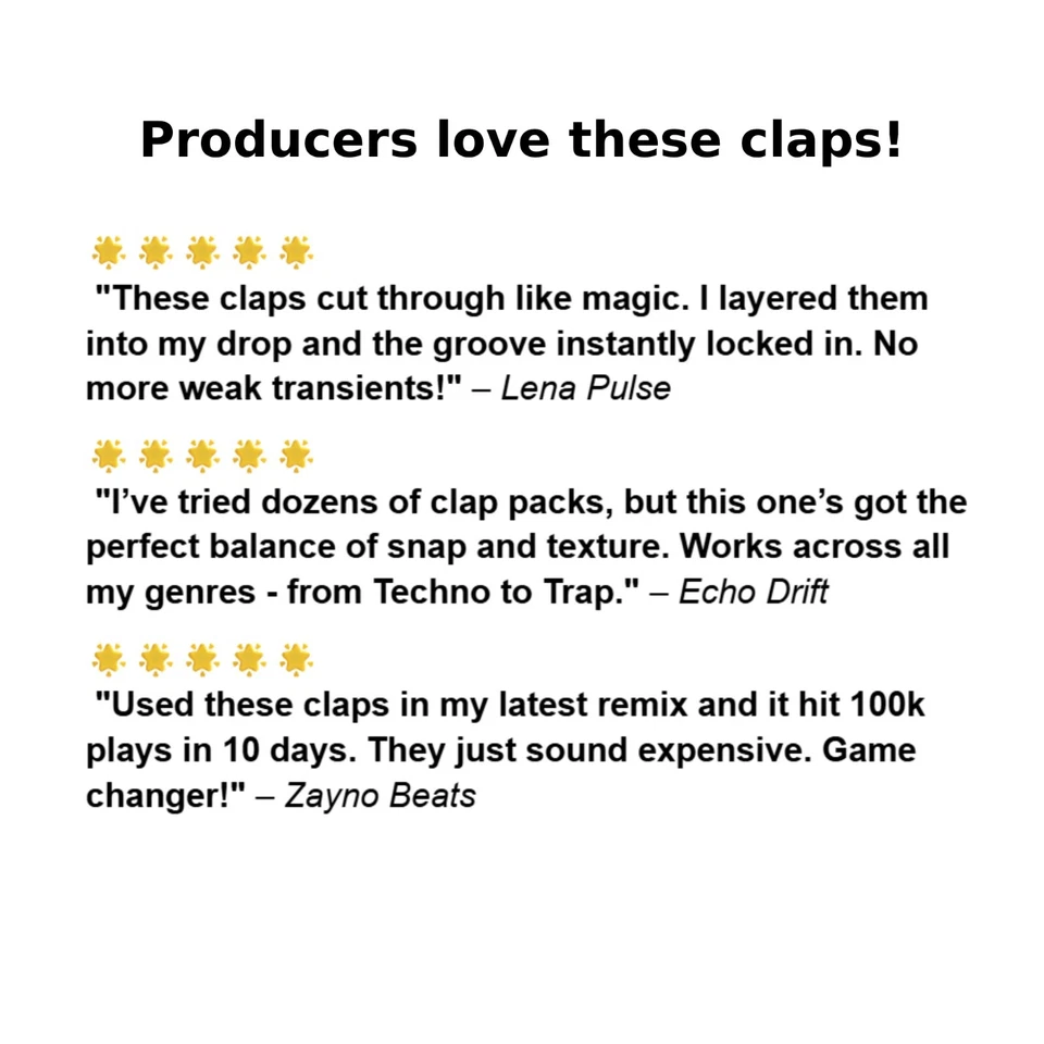 2197 Claps One Shots Sample Pack WAV für FL Studio, Ableton Live, Logic Pro - Bild 4 von 4