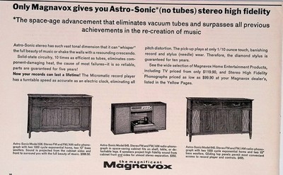 1963 Magnavox Astro-Sonic stereo high fidelity space age Print Ad Life Nov 22