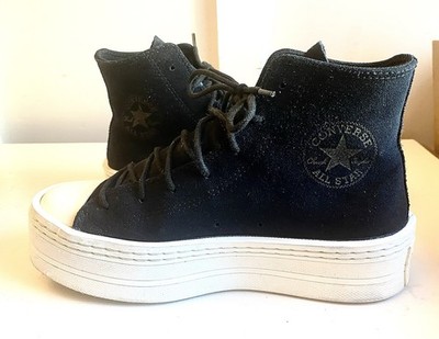 Converse Platform High Top Sneakers Women s 8 Black Suede Chuck Taylor A05285C