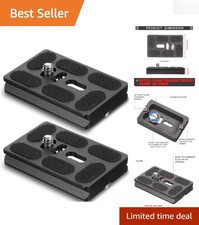 Non-Slip Aluminum Quick Release Plates for Enhanced Camera Stability - Set of 2
