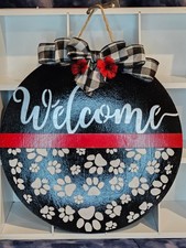 Dog Lovers dream door decoration or wall decoration WELCOME sign HANDMADE 