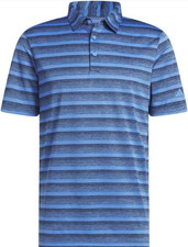  60 Adidas Men's 2 Color Stripe Polo Shirt - Navy/Blue - Small - New With Tags