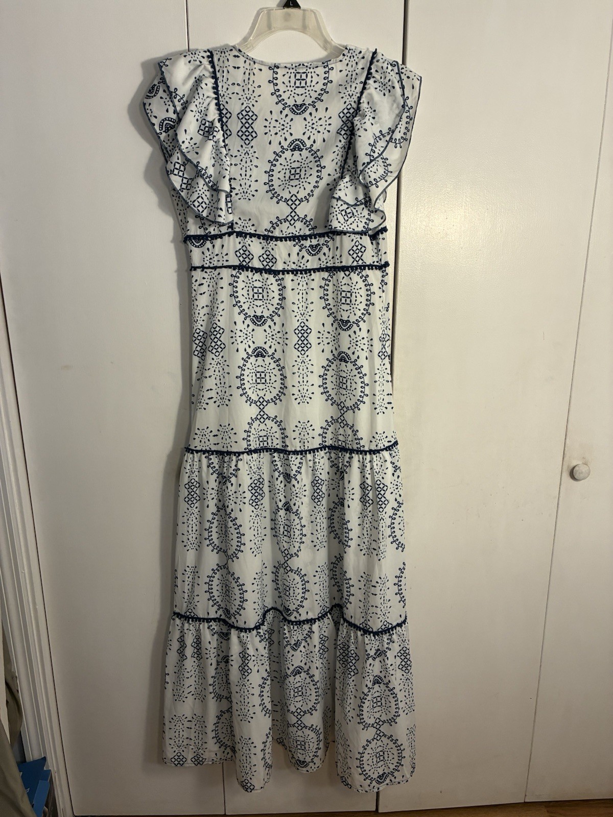Blue/white Patterned Ruffle MaxiDress Unbranded T… - image 2