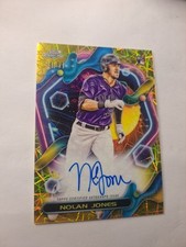 Nolan Jones RC 2023 Topps Cosmic Chrome Gold Insterstellar Auto #CCA-NJ  ROOKIE 