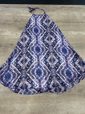 Show Me Your Mumu Halter Dress Womens Size Small Purple pink blue lined