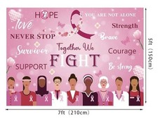 Breast Cancer Awareness Banner Backdrop Decorations Pink Party ...