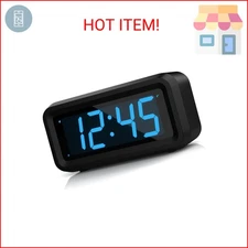 KWANWA Alarm Clock, Digital Clock, Constantly 1.2'' LED Blue Digits Display, Bat