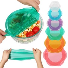 Reusable Silicone Stretch Covers for Food Storage, Elastic Lids Fit Bowls Cups