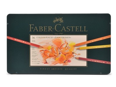 Faber-Castell Polychromos Buntstifte, 36 Farben, Ölbasis, Dose, 110036 [Pa