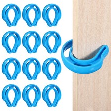 12 PCS Door Pinch Guard, Door Slam Stopper Finger Slam Preventer, Blue