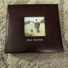 Our Journey Photo Album Burgany Leatherlike 100 4x6" Sleeves 9x8.5x2" NIB