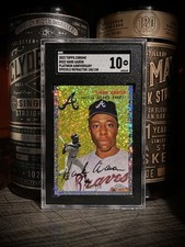 Hank Aaron SGC 10 GEM MINT 150/150 BOOKEND 2023 Topps Chrome Speckle Refractor 