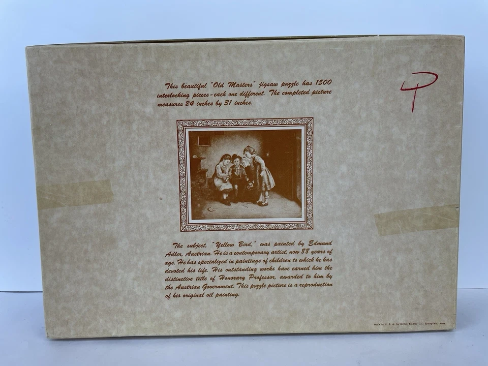 Rompecabezas de colección 1965 Old Master Milton Bradley Edmund Adler AMARILLO PÁJARO Foto 3 de 3