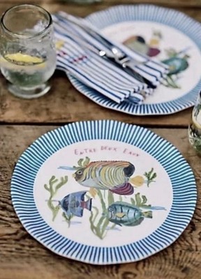 NEW ANTHROPOLOGIE NATHALIE LETE BY THE SEA MELAMINE TRAY PLATTER