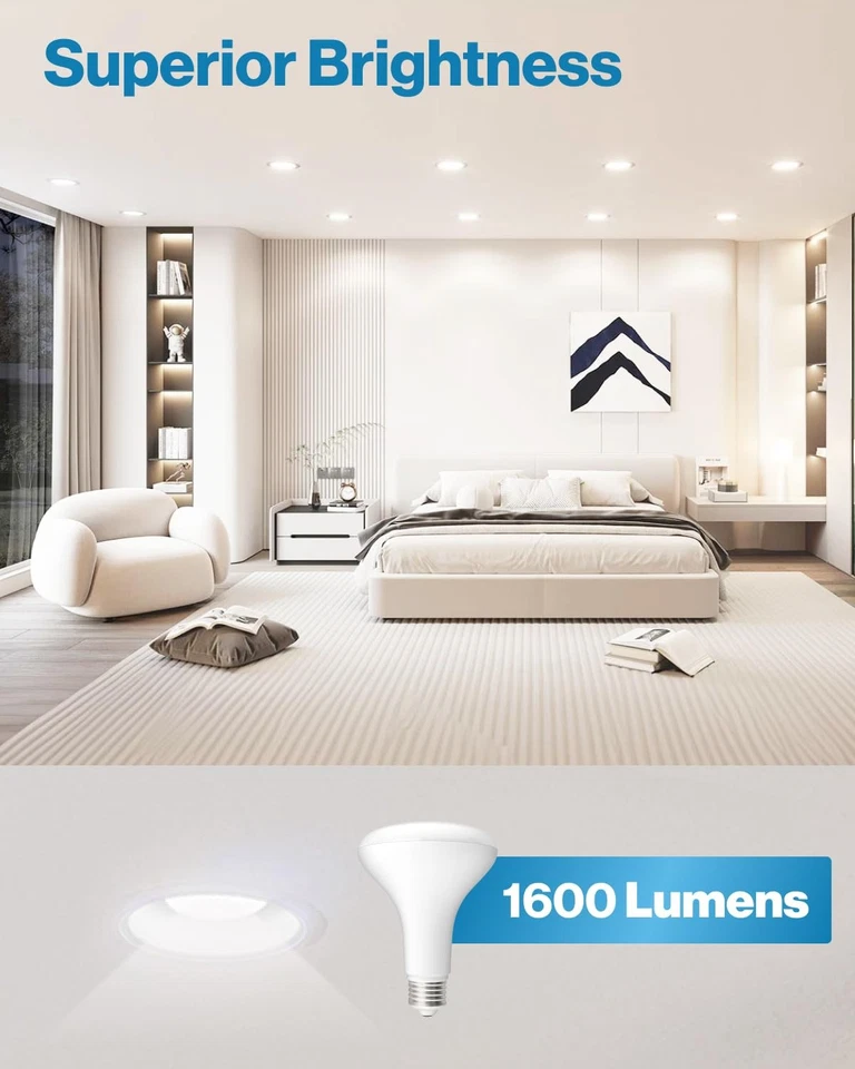Sunco 6 Pack BR30 LED Bulb, Recessed Can Light Bulbs, Indoor Flood Lighting, ... - Image 2 of 4