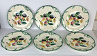 Set of 6 Vintage NSP Italian Majolica 8" Salad Plates Raised Fruit Hand-Painted