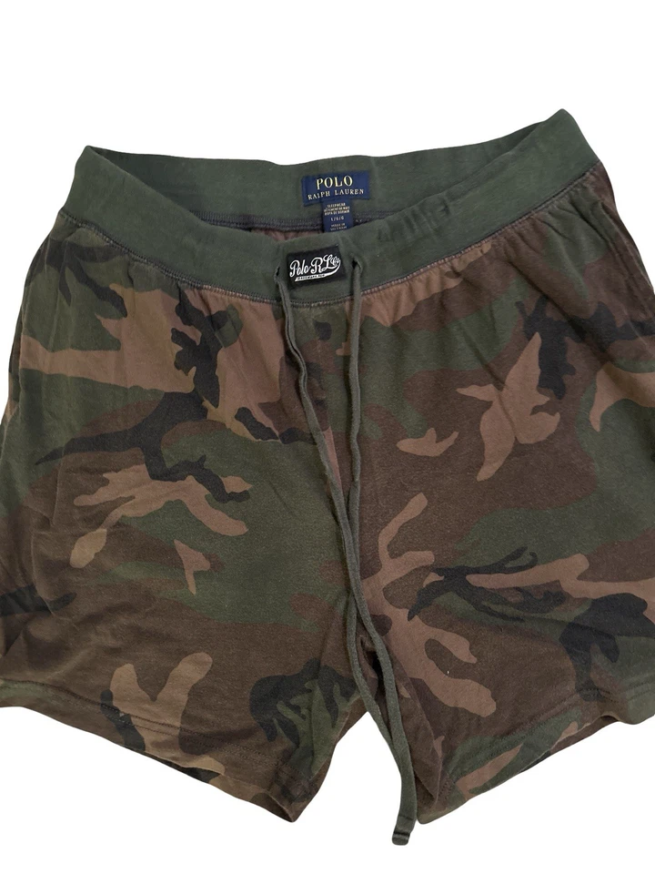 POLO 1992 Ralph Lauren Camo Shorts Drawstring Casual Sweat Jogger Men’s Size L - Image 4 of 4