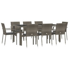 Patio Dining Set Outdoor Conversation Set with Cushions Poly Rattan vidaXL