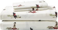 Eddie Bauer - Flannel Sheets Queen Size, Queen, Retriever Adventure Ivory