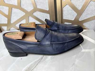 Bally Brent / 66 Navy Leather Men Loafers Slip On Shoes Us 10.5 D Uk 9.5 E 