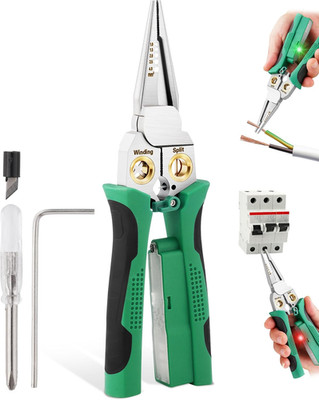 8 in 1 Wire Stripper with Voltage Tester, Wire Strippers/Crimper with Plier, Cut