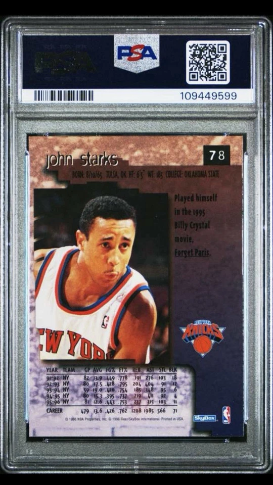 1996-97 Skybox Premium - John Starks #78 - Image 2 of 2