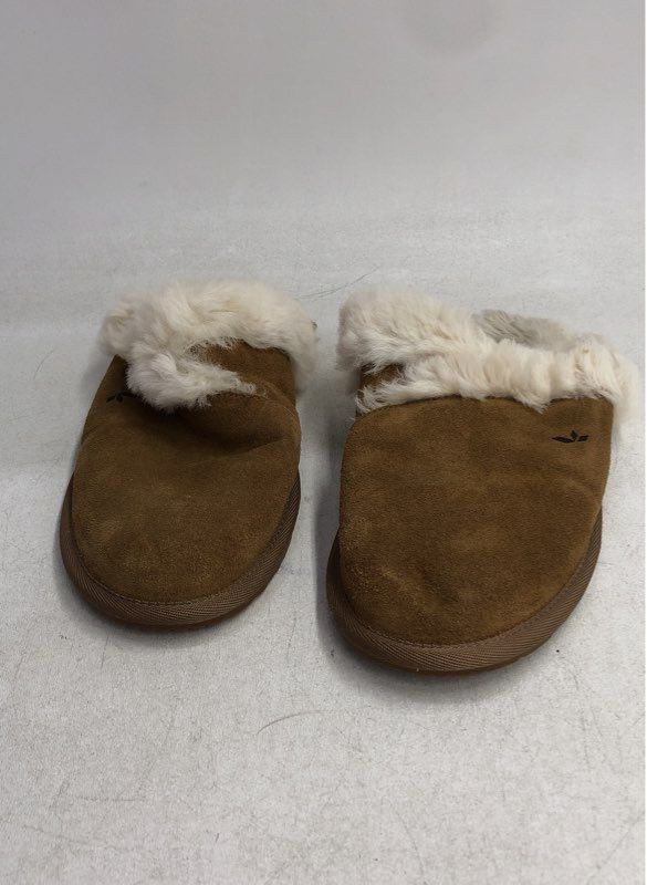Koolaburra by UGG Lezly Chestnut Suede Faux Fur Lined Slippers Women's Size 11