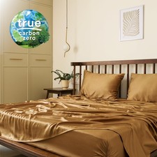 Certified 100 Tencel Lyocell Sheets 4 Piece Set Sateen Weave True Carbon Zer...