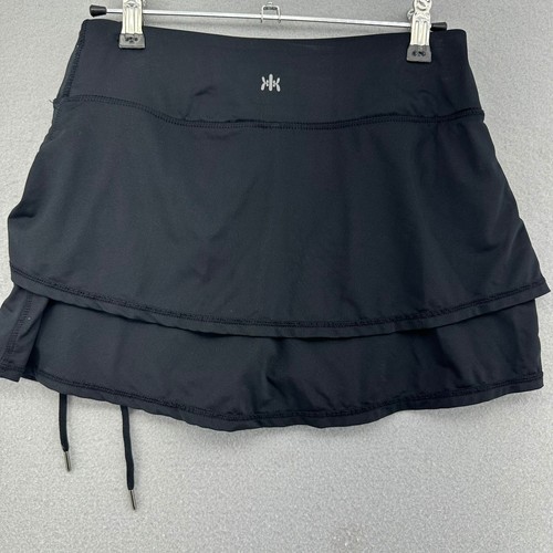 Kyodan Athletic Swimming Skort Drawstring Layered Black Womens XS Summer Swim - Picture 2 of 7