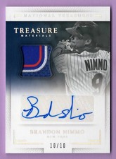2016 NATIONAL TREASURES AUTO MATERIALS PRIME LAUNDRY TAG BRANDON NIMMO #D 10/10