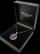 Sterling Silver Amethyst Pendant Necklace NWT/NIB From Macy’s $449.00 Retail