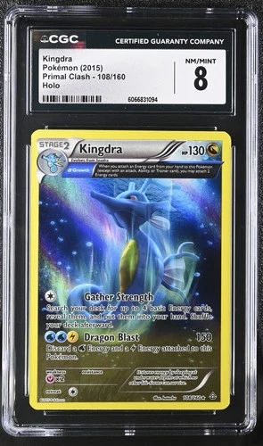 CGC 8 Kingdra 2015 Primal Clash 108/160 Holo Pokemon Card