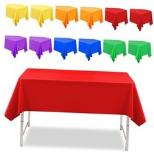 12 Pcs Rainbow Plastic Tablecloths Assorted Colorful Disposable Rainbow-12