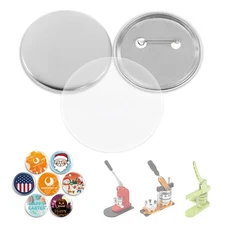 100 Sets of Metal Button Supplies Blanks 58mm / 2.28 in (Approx. 2-1/4 inch) ...