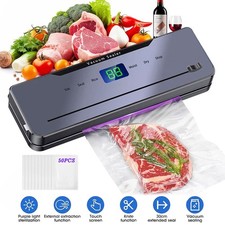 Vacuum Food Sealer Automatic Vacum Sealer Dry Wet Pack Machine + 50 Bags Manual