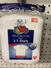VINTAGE Fruit Of The Loom T Shirt 3 Pack, Active Comfort 90s, Boys Youth M 6-8