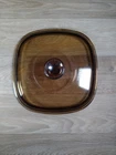 Vintage Pyrex A9C Square Amber Glass Lid For Casserole Lid Only