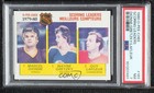 1980 O-Pee-Chee League Leaders Wayne Gretzky Marcel Dionne Guy Lafleur PSA 7 uk2