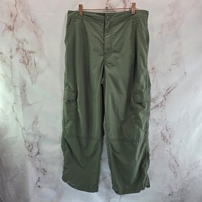 Toad & Co Pants Womens Medium Green Wide Leg Baggy High Rise Ripstop Trailscape