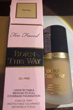 Too Faced Born This Way Natural Finish Foundation Honey Full Size -BNIB