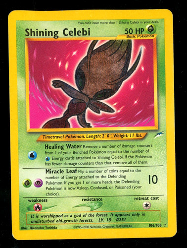 Pokemon TCG Shining Celebi Neo Destiny 106/105 Holo Unlimited Shiny Holo Rare