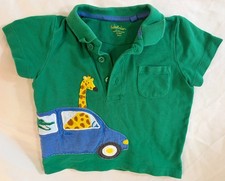 Mini Boden Baby Polo Shirt 18-24M Green Giraffe Car Applique