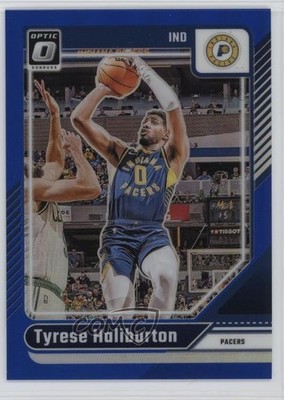 2024-25 Panini Donruss Optic Blue Prizm 34/49 Tyrese Haliburton #215 6fs